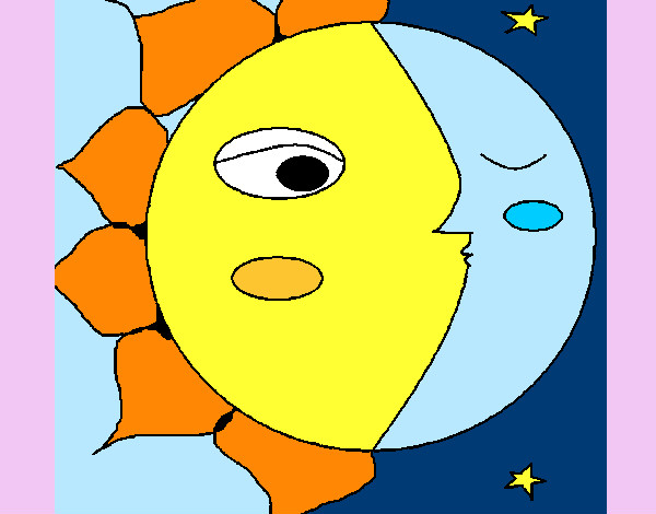 Dibujo Sol y luna 3 pintado por naaray1