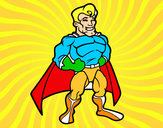 Dibujo Superhéroe musculado pintado por alacran