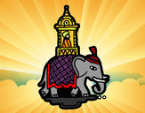 Dibujo Taxi-elefante pintado por naaray1