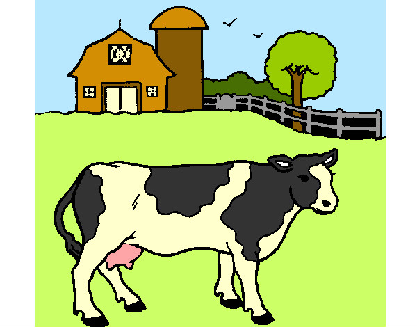 Dibujo Vaca pasturando pintado por hpna