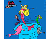 Dibujo Barbie sirena contenta pintado por AMYROSESON