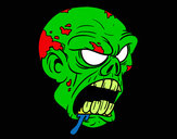 Dibujo Cabeza de zombi pintado por salli