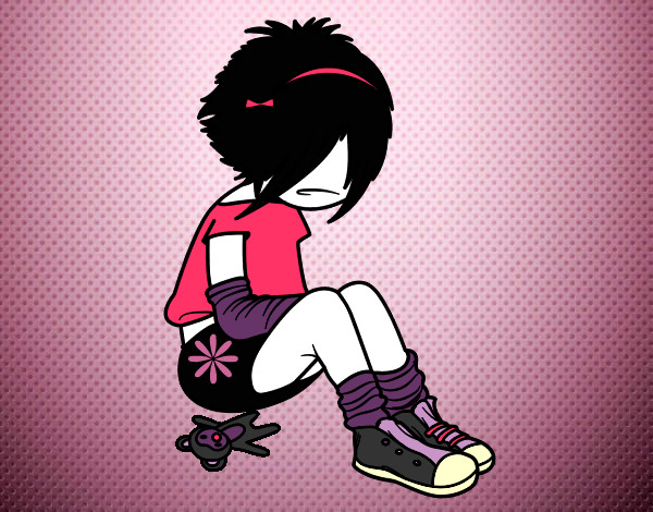 Dibujo Chica EMO pintado por Michelek