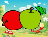 Dibujo Dos manzanas pintado por jessy90394