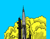 Dibujo Lanzamiento cohete pintado por maktub
