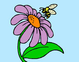 Dibujo Margarita con abeja pintado por queyla
