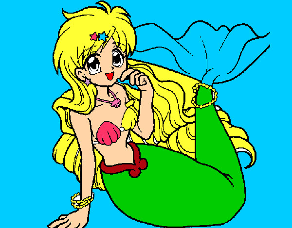Dibujo Sirena 1 pintado por julialago