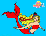 Dibujo Sirena contenta pintado por lamorales