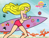 Dibujo Barbie corre al agua pintado por clawdee