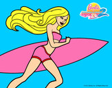 Dibujo Barbie corre al agua pintado por roch