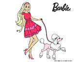 Dibujo Barbie paseando a su mascota pintado por hanita