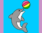 Dibujo Delfín jugando con una pelota pintado por anmo10