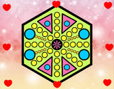 Dibujo Mandala hexagonal pintado por NOUR