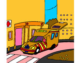 Dibujo Ambulancia en el hospital pintado por mariapavon