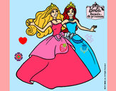 Dibujo Barbie y su amiga súper felices pintado por greciafash