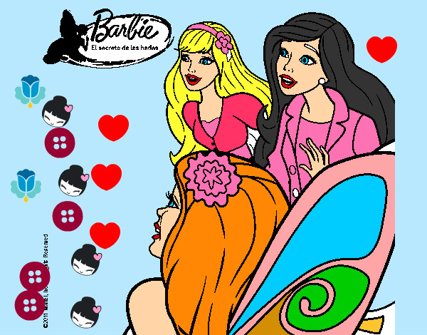 Dibujo Barbie y sus amigas sorprendidas pintado por pilarprinc