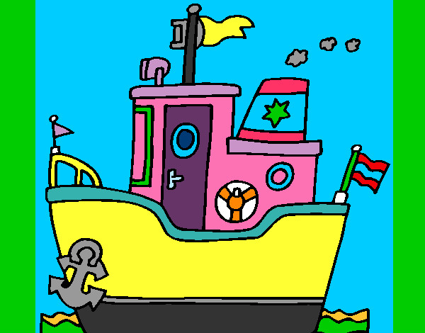 Dibujo Barco con ancla pintado por Marc06