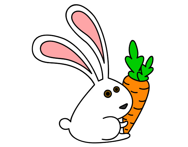 Dibujo Conejo con zanahoria pintado por gemmagemit