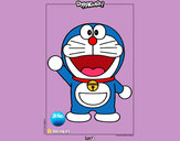 Dibujo Doraemon pintado por luz-rachel