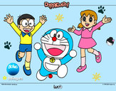 Dibujo Doraemon y amigos pintado por anita410