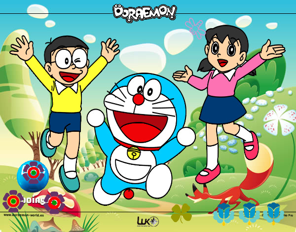 Dibujo Doraemon y amigos pintado por Crisii