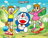 Dibujo Doraemon y amigos pintado por nicolasm