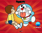 Dibujo Doraemon y Nobita pintado por charito