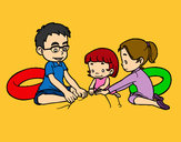 Dibujo Familia en la playa pintado por lamorales
