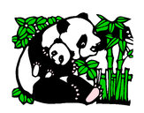 Dibujo Mama panda pintado por dikson