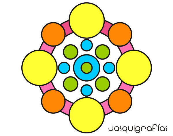 Dibujo Mandala con redondas pintado por jimenaaria