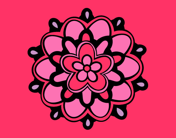 Dibujo Mándala con una flor pintado por gilmarsita