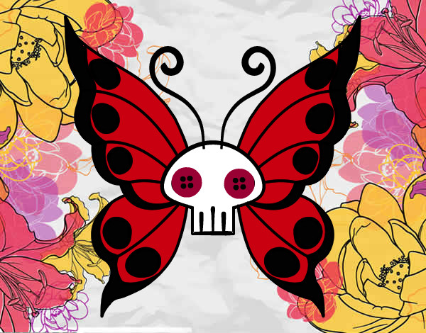 Dibujo Mariposa Emo pintado por luperock
