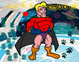 Dibujo Superhéroe musculado pintado por finnymarce