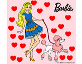 Dibujo Barbie paseando a su mascota pintado por pillubita