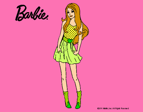 Dibujo Barbie veraniega pintado por queyla