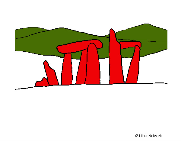 dibujo dolmen rojo y verde 