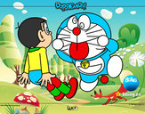 Dibujo Doraemon y Nobita pintado por Alvaro2006