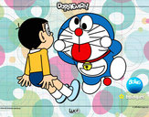 Dibujo Doraemon y Nobita pintado por AmuNyan