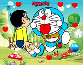 Dibujo Doraemon y Nobita pintado por belensara