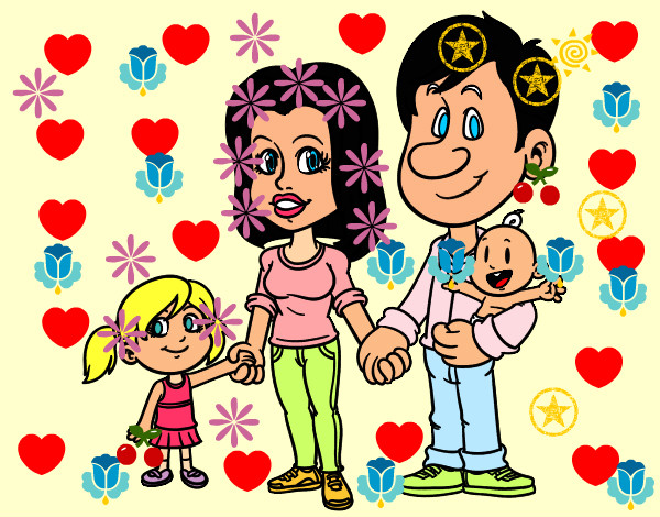 Dibujo Familia feliz pintado por ALITF