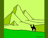 Dibujo Paisaje con pirámides pintado por saskiakaty