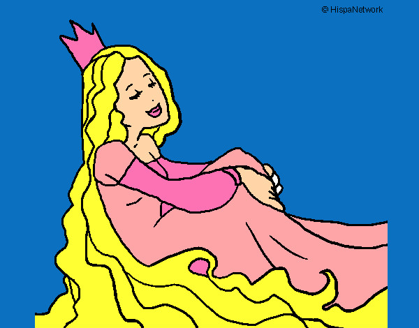 Dibujo Princesa relajada pintado por Meliiii