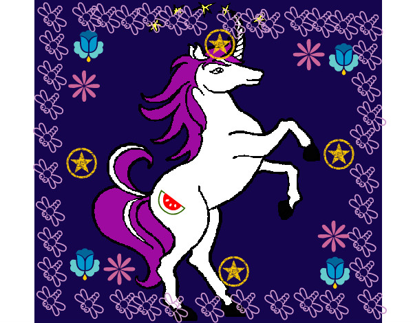 Dibujo Unicornio pintado por blazamy