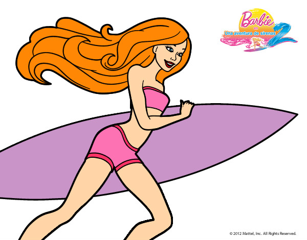 Dibujo Barbie corre al agua pintado por hpna