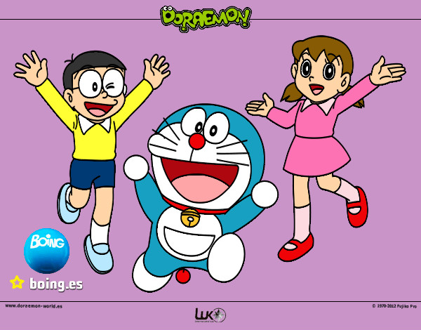 Dibujo Doraemon y amigos pintado por Kristin