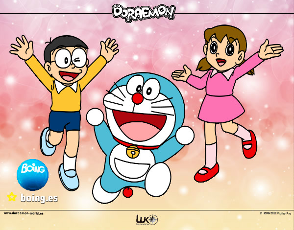 Dibujo Doraemon y amigos pintado por Kristin