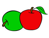 Dibujo Dos manzanas pintado por sthepfany