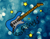 Dibujo Guitarra y estrellas pintado por nataliao8