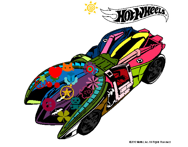 Dibujo Hot Wheels 7 pintado por Portos