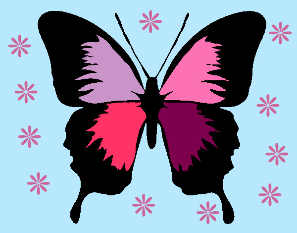 Dibujo Mariposa con alas negras pintado por katyalvare